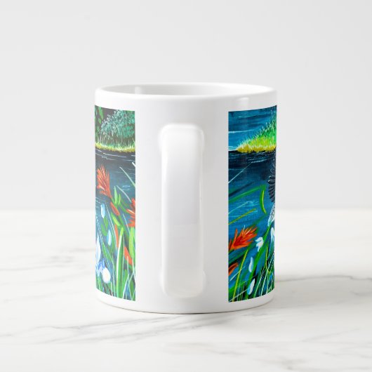 Blue Heron Couple Coffee Cup Jumbo-Tasse (Rückseite)