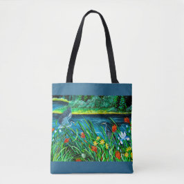 Blue Heron Couple Tote Bag Tasche