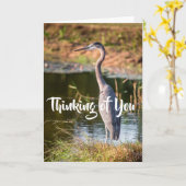 Blue Heron denkt an dich Karte (Gelbe Blume)