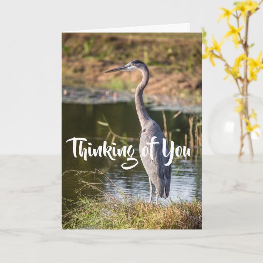 Blue Heron denkt an dich Karte (Gelbe Blume)