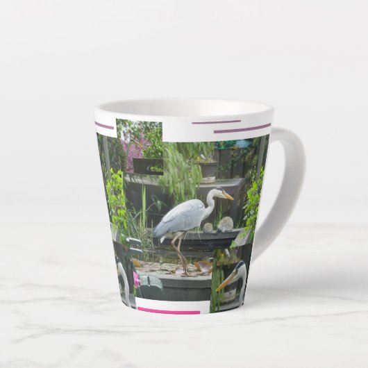 Blue Heron Design Latte Tasse (Rechte Ecke)