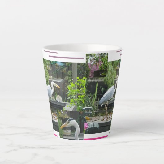 Blue Heron Design Latte Tasse (Vorderseite)