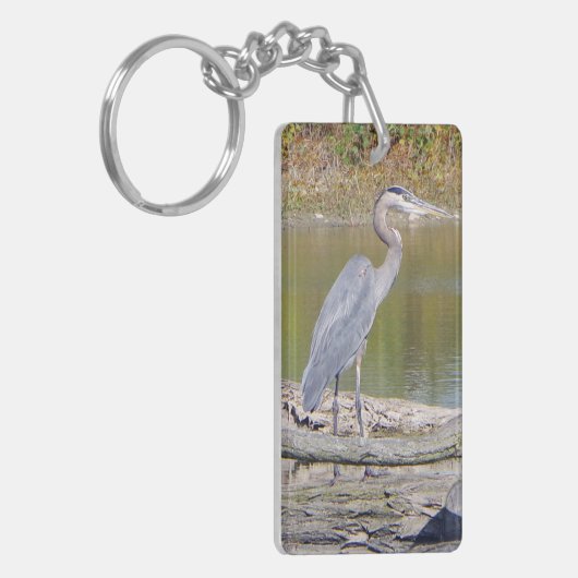 Blue Heron doppelseitige Schlüsselkette Schlüsselanhänger (Vorderseite links)