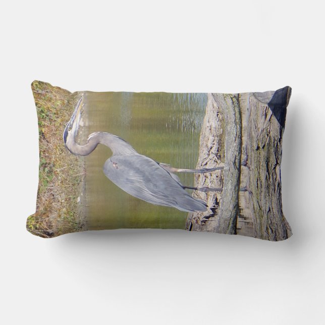 Blue Heron Doppelseitiges Lendenkissen (Vorderseite)