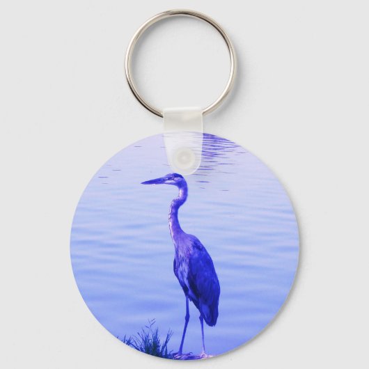 Blue Heron Egret Schlüsselanhänger (Vorderseite)