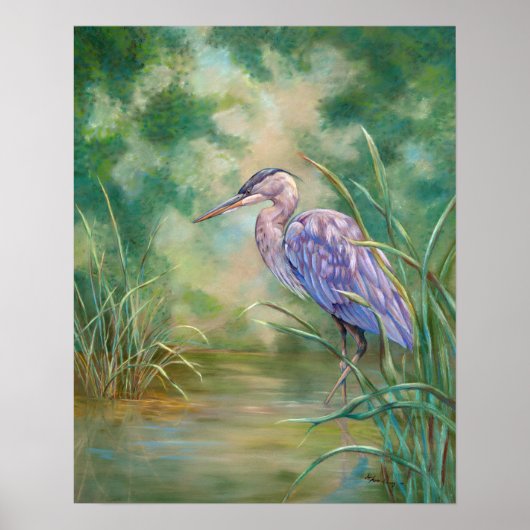 Blue Heron Fishing Poster (Vorne)