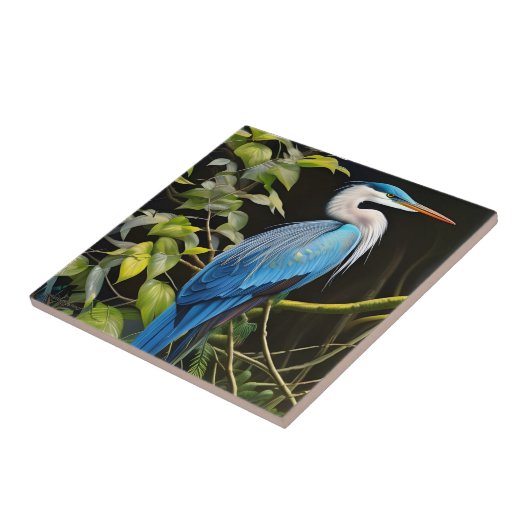Blue Heron Fliese (Seite)