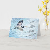 Blue Heron Flying Scripture Card Psalm 139:9-10 Karte (Gelbe Blume)