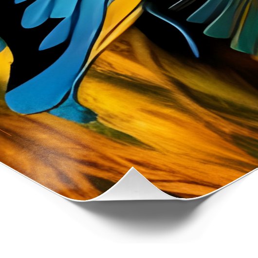 Blue Heron in Reeds Poster (Ecke)