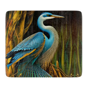 Blue Heron in Reeds Schneidebrett
