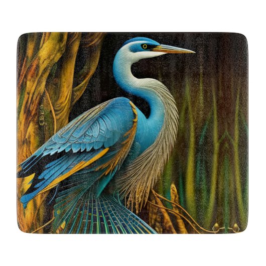 Blue Heron in Reeds Schneidebrett (Vorderseite)