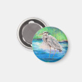 Blue Heron Magnet (Vorderseite/Rückseite)