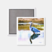 Blue Heron Magnet (Vorderseite/Rückseite)