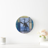 Blue Heron mit Blues Runde Wanduhr (Zuhause)