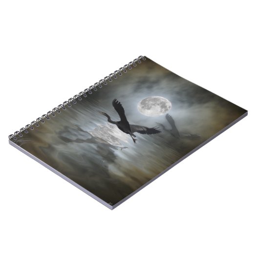 Blue Heron Moon Wild Animal Notebook Notizblock (Linke Seite)