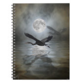 Blue Heron Moon Wild Animal Notebook Notizblock (Vorderseite)