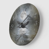Blue Heron & Moon Wildlife Fantasy Wall Clock Große Wanduhr (Winkel)