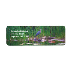 Blue Heron Nature Painting Address
