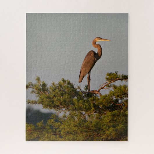 Blue Heron on Tree Oben Puzzle (Vertikal)