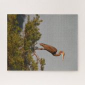 Blue Heron on Tree Oben Puzzle (Horizontal)