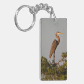 Blue Heron on Tree Oben Schlüsselanhänger (Vorderseite links)