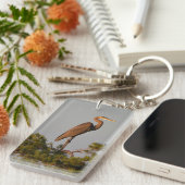 Blue Heron on Tree Oben Schlüsselanhänger (Vorderseite rechts)