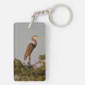 Blue Heron on Tree Oben Schlüsselanhänger (Rückseite)