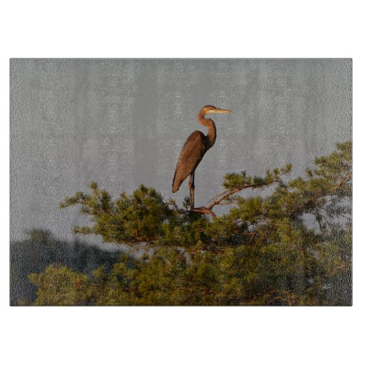 Blue Heron on Tree Oben Schneidebrett (Vorderseite)