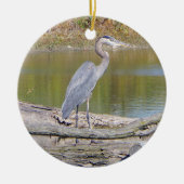 Blue Heron-Ornament Keramik Ornament (Vorne)