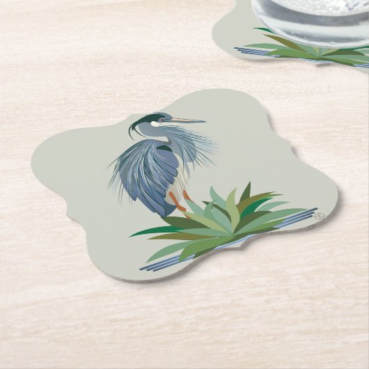 Blue Heron Paper Untersetzer (angewinkelt)