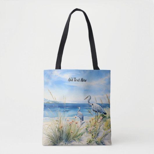 Blue Heron Personalisiert Tasche (Vorderseite)