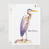 Blue Heron Postcard Postkarte (Vorne/Hinten)