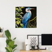 Blue Heron Poster (Heimbüro)