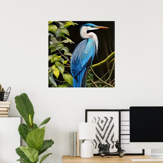 Blue Heron Poster (Heimbüro)