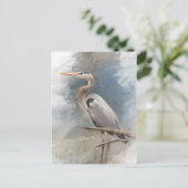 Blue Heron Postkarte (Stehend Vorderseite)
