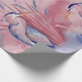 Blue Heron - Rosa Geschenkpapier (Ecke)
