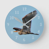Blue Heron Runde Wanduhr (Vorderseite)