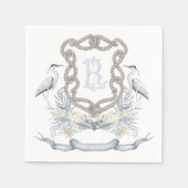 Blue Heron Seil Monogrammwappen Serviette (Vorderseite)