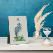 Blue Heron Tabletop Plaque mit Easel Fotoplatte (Seite)