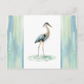 Blue Heron Wasserfarbe Postkarte (Vorderseite)