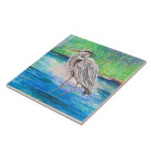 Blue Heron Watch Fliese (Seite)