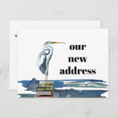 Blue Heron Waterfront Bold Typografy New Address Ankündigungspostkarte (Vorne/Hinten)