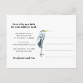 Blue Heron Waterfront Bold Typografy New Address Ankündigungspostkarte (Rückseite)