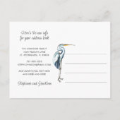 Blue Heron Waterfront Modernes Skript Neue Adresse Ankündigungspostkarte (Rückseite)