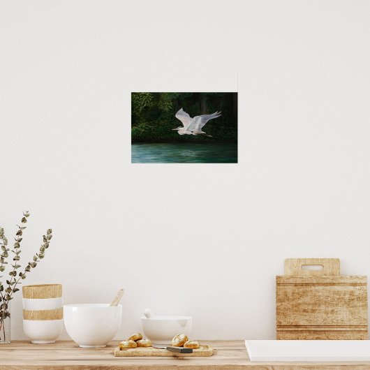 Blue Herone Art Print Poster (Küche)