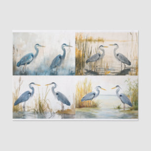 Blue Herons Collage 2 Decoupage Paper Seidenpapier