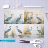 Blue Herons Collage 2 Decoupage Paper Seidenpapier (Handwerk)