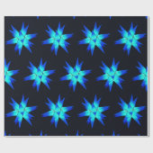 Blue Herrnhuter moravian star Weihnachten Geschenkpapier (Flach)