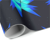 Blue Herrnhuter moravian star Weihnachten Geschenkpapier (Rolleneckpunkt)