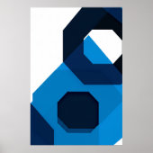 Blue Hexagon Art Poster (Vorne)